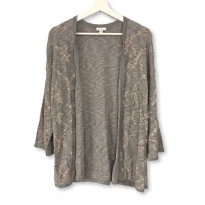 J Jill Pure Jill Gray Open Front Cardigan Sweater Small